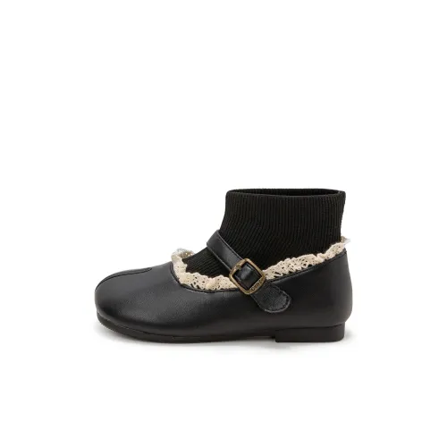 Tongmengqiantian Slip-Resistant Легкие Амортизирующие Термостойкие Детские Ботинки Черные Детские