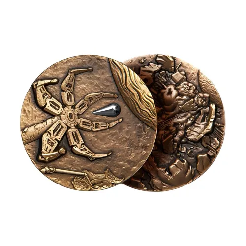 THREE Центральная часть Waterdrop Apocalypse 2 шт Большой Медный Медаль Латунный Collection Set Значки