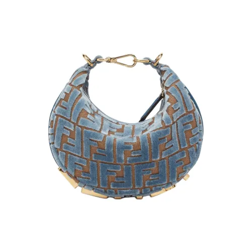 FENDI fendigraphy Полиэстер Сумка через плечо Сумка Мини Женская Светло-синяя