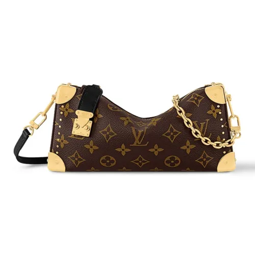 LOUIS VUITTON Сумка из покрытого холста сумка через плечо женская коричневая