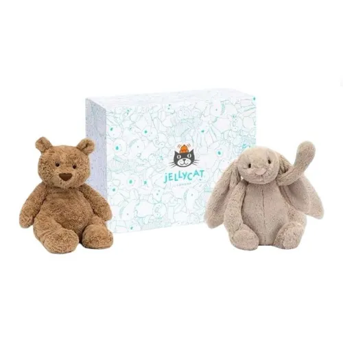 JELLYCAT Bunny Collection Лучшая Пара Коробка Кукол Плюшевая Кукла Стоящая Высота 28 см 31 см Высота
