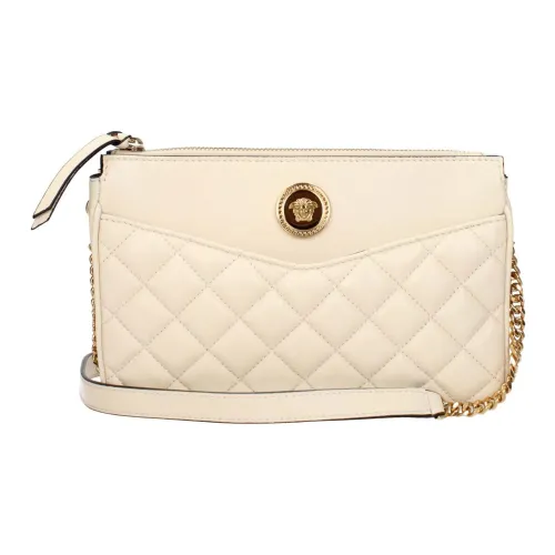 VERSACE Сумка через плечо из кожи маленькая сумка на плечо женская бежевая