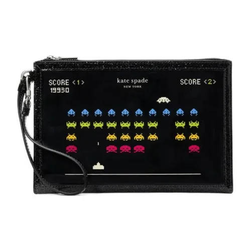 Kate Spade Космос Invaders Коллаборация Лакированная кожа Кошелек Женские Черный