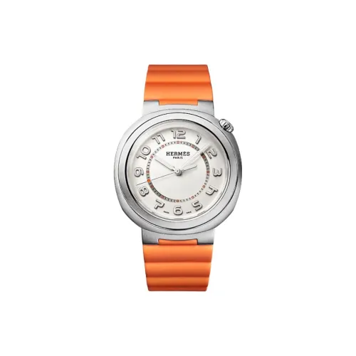 HERMES Cut Collection Women's Watch Автоматический Механический Механизм Резиновый Ремешок 36 мм Белый Циферблат