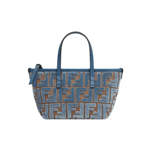 FENDI Полиэстер Тоут Сумка Сумка для покупок Сумка через плечо Сумка Мини Женская Светло-синяя