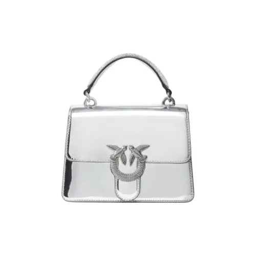 PINKO Love Bag Полиуретан Сумка через плечо Маленькая Сумка Женская Серебряная