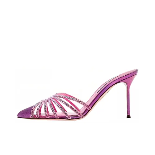 AQUAZZURA Домашние тапочки 8,5 см Женские Розовые