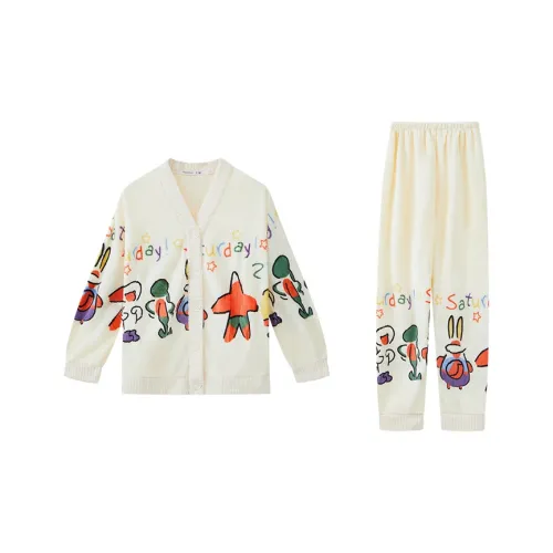 Сон Pajama Комплект Студенческое общежитие Дом Верхняя одежда Готовая Женская Белая