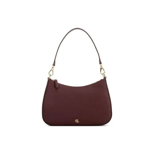 LAUREN RALPH LAUREN Сумка через плечо из кожи среднего размера женская темно-красного цвета