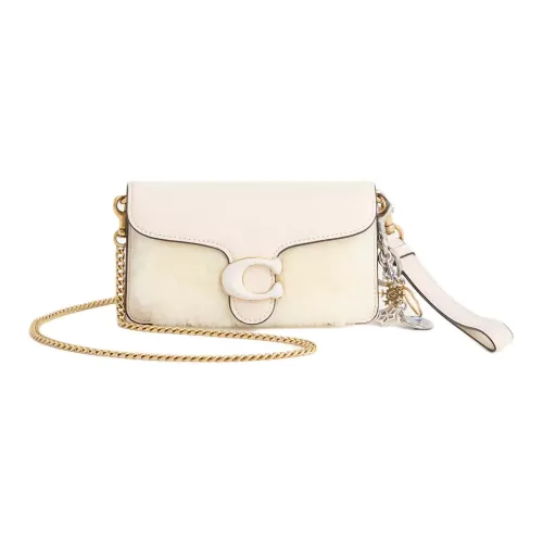 COACH Tabby Полированная кожа с галькой Сумка через плечо Маленькая Женская Мел Белый