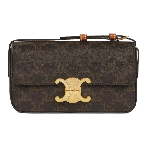 CELINE Claude Коровья кожа Сумка на плечо Женская Рыжевато-коричневый