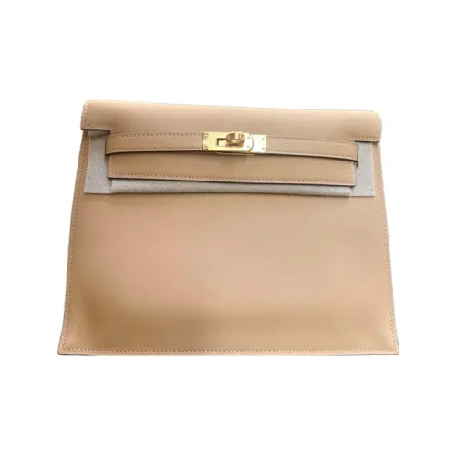 HERMES Kelly Danse Swift Кожа Одно плечо Клатч Рюкзак Двойной плечо Сумка через плечо Женская Цвет печенья