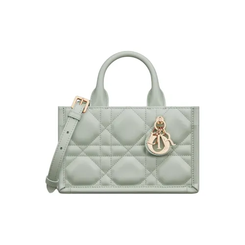 DIOR BookTote Телячья кожа Тоут Сумка Сумка для покупок Сумка через плечо Сумка Мини Женская Светло-зеленая