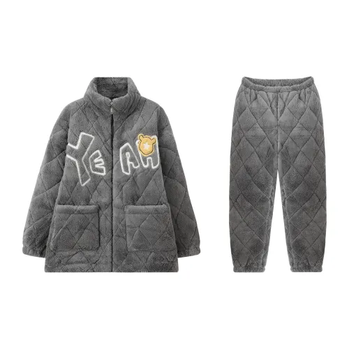 Qiao Ni Tong Пижамный комплект Мужской Темно-серый