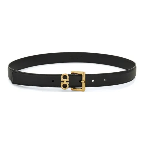 FERRAGAMO Телячья кожа Кожаные ремни Женские Черный Ширина 2,5CM