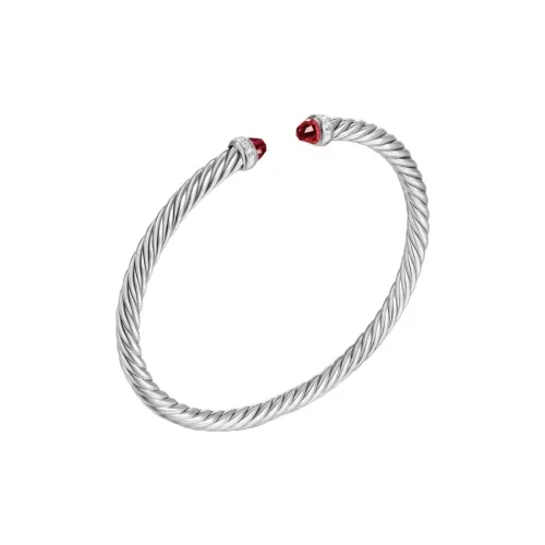 David Yurman Серебряный с гранатовым и ромбовым дизайном женские серебряные браслеты