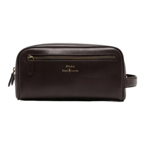 Polo Ralph Lauren Клатч Сумка для туалетных принадлежностей из коровьей кожи Мужской Коричневый