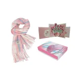 Клубничное мороженое + 3D-эффект розовая поздравительная открытка + конверт + коробка