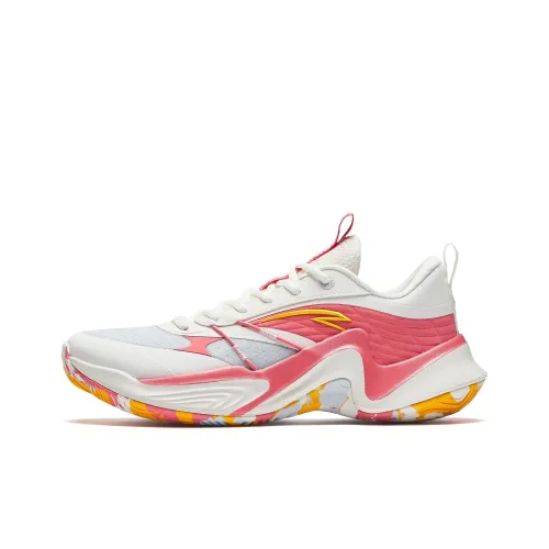 ANTA Противоскользящие Износостойкие Низкие Баскетбольные Кроссовки Мужские Белый Розовый Желтый