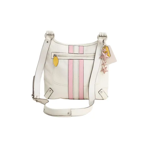 COACH Penelope Кожа Сумка через плечо Большая Женская Белая и Розовая