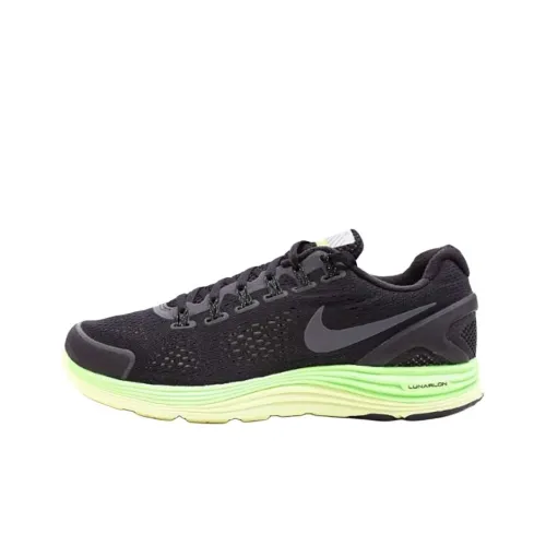 Nike Lunarglide 4 Slip-Resistant Abrasion-Resistant Breathable Low-Top Running Shoes Men's Black Green Найк Lunarglide 4 Противоскользящие Износостойкие Дышащие Низкие Кроссовки для Бега Мужские Черный Зеленый