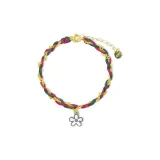 Красный зеленый плетеный браслет из каната