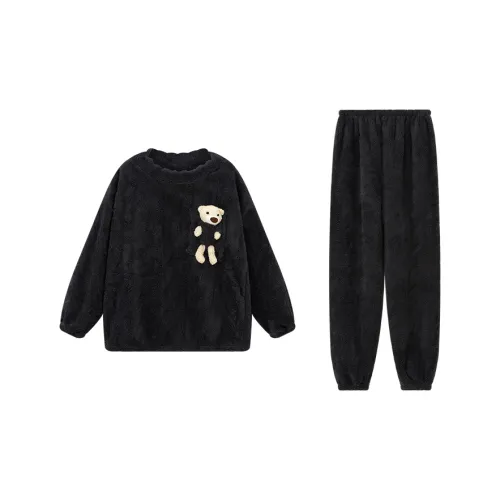 Сон Студенты Спальня Дом Верхняя одежда Готовая Комплект пижам Унисекс Темно-серый