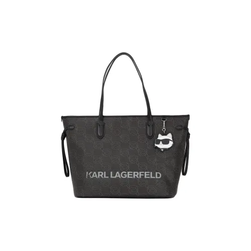 Karl Lagerfeld Полиуретан ПУ (полиуретан) Тоут Сумка Сумка для покупок Сумка на плечо Сумка Большая Женская Черная