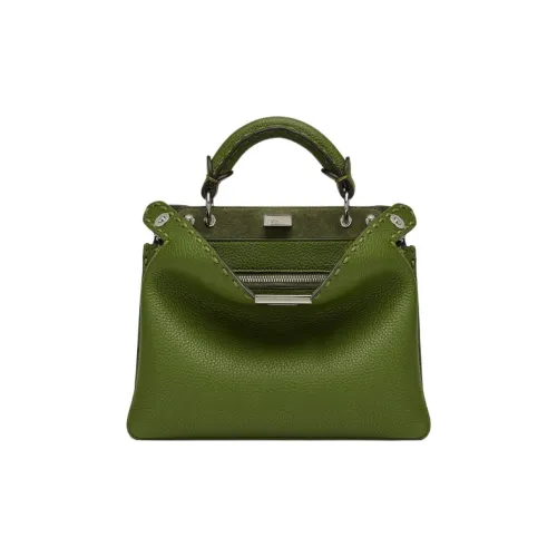 FENDI Peekaboo Сумка через плечо из телячьей кожи маленькая сумка мужская зеленая