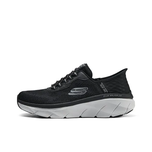 Skechers D'Lux Walker 2,0 Амортизация Низкий Топ Беговые Кроссовки Мужские Черный Серый