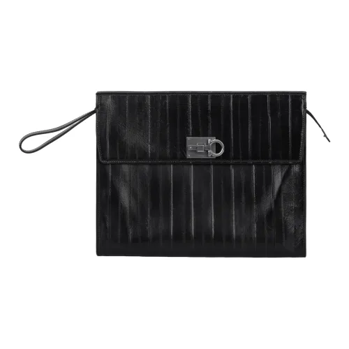 FERRAGAMO Studio Угря Кожа Кожаный Клатч Мужской Черный