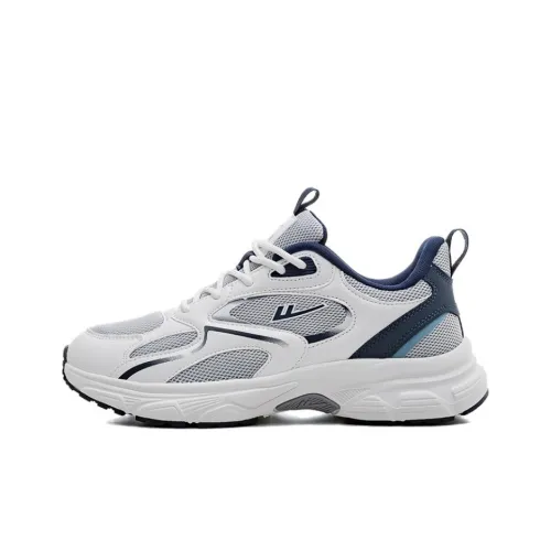 Warrior Shock Absorbers Slip-Resistant Abrasion-Resistant Low Top Casual Running Shoes Men's Gray White Dark Blue