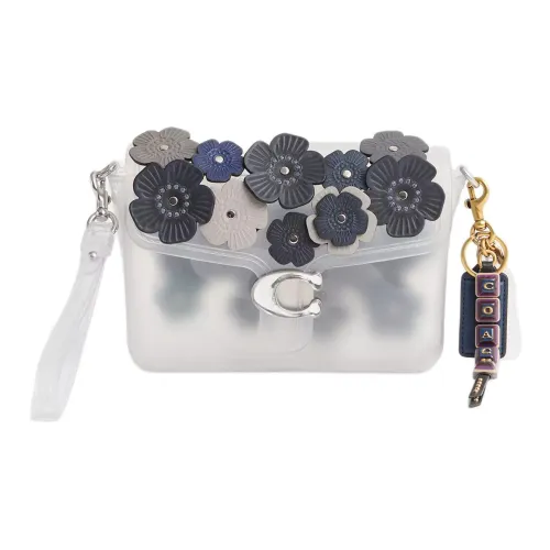 COACH ПВХ Сумка через плечо Средняя Женская Прозрачная Серебряная