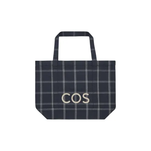COS Хлопок Тоут Сумка Сумка для покупок Сумка Сумка через плечо Стандартная Мужская Темно-синяя