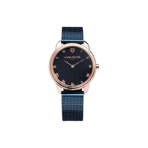 Lancaster Женские часы Кварцевый механизм Ремешок из нержавеющей стали 34 мм Черный циферблат