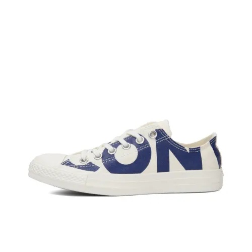 Converse Chuck Taylor Износостойкий и Легкий Низкий Топ Кеды Унисекс Белый Синий