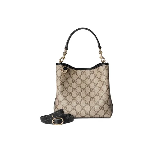 GUCCI Покрытый холст Портативная Сумка через плечо Сумка на плечо Мини Женский Бежевый и Темно-коричневый