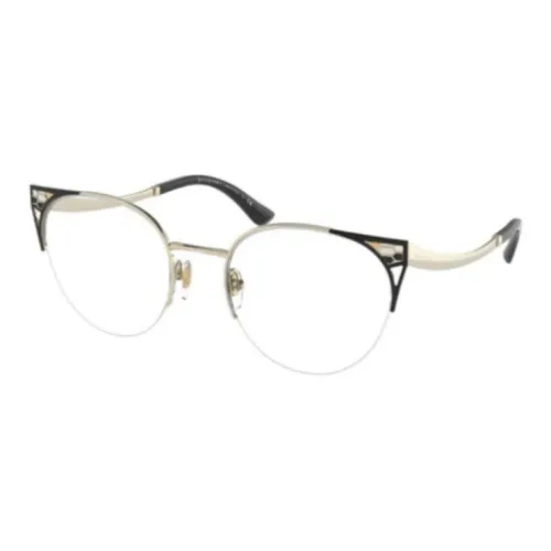 BVLGARI Круглые Оправы для Очков Женские Черные