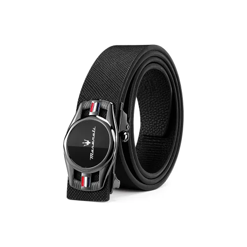 Maserati Ремни из коровьей кожи Мужской Черный Ширина 3,4CM