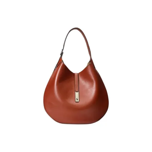 Polo Ralph Lauren Polo ID Телячья кожа Сумка через плечо Большая Женская Коричневая