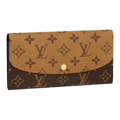 LOUIS VUITTON Emilie Покрытый холст Кошелек Женские Коричневый
