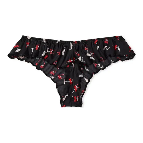 Victoria's Secret Very Sexy Satin Bows Cheeky Panty Черное нижнее белье женское 1 упаковка черный