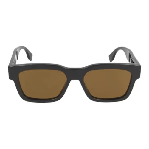 FENDI Ацетат Квадратные Солнцезащитные Очки Унисекс Черные