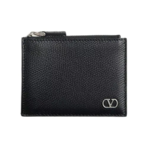 Valentino Vlogo Рельефная Телячья Кожа Держатель для Карт Мужской Черный