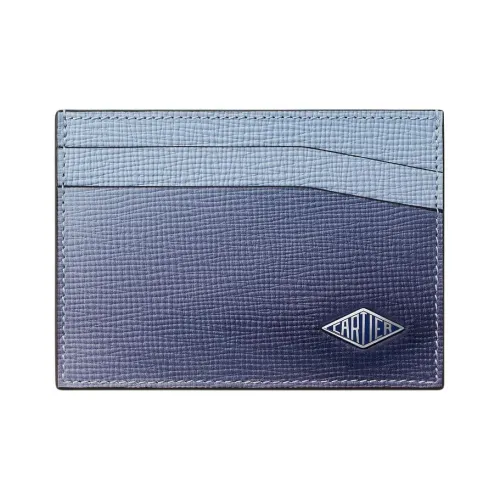 Cartier Телячья кожа Держатель для карт Мужской Темно-синий и Облачный серый