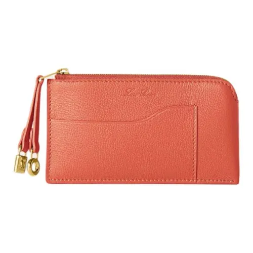 Loro Piana Клатч из коровьей кожи женский кораллового цвета