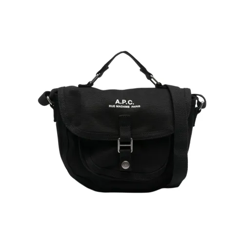 A.P.C Хлопок Портативный Crossbody Сумка Сумка через плечо Мужская Черная