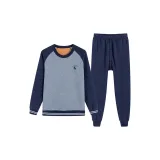 2324 Серый меланж & Темно-синий-K