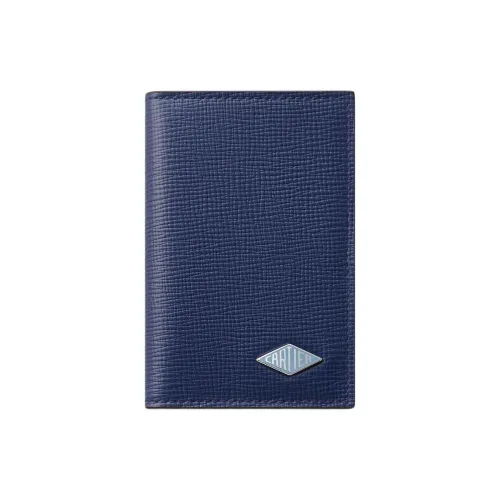 Cartier Телячья кожа Держатель для карт Мужской Темно-синий