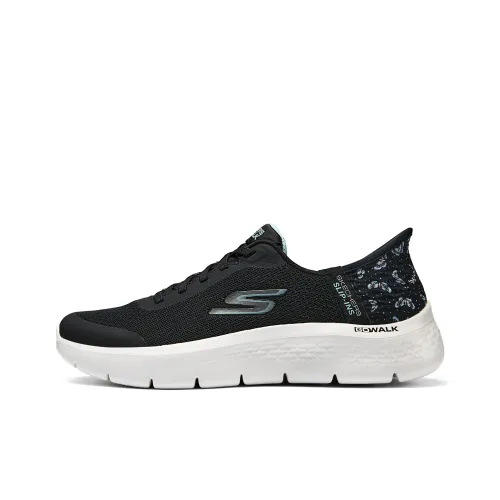 Skechers GO WALK Fle Low Топ Беговые кроссовки Женские Черный Зеленый